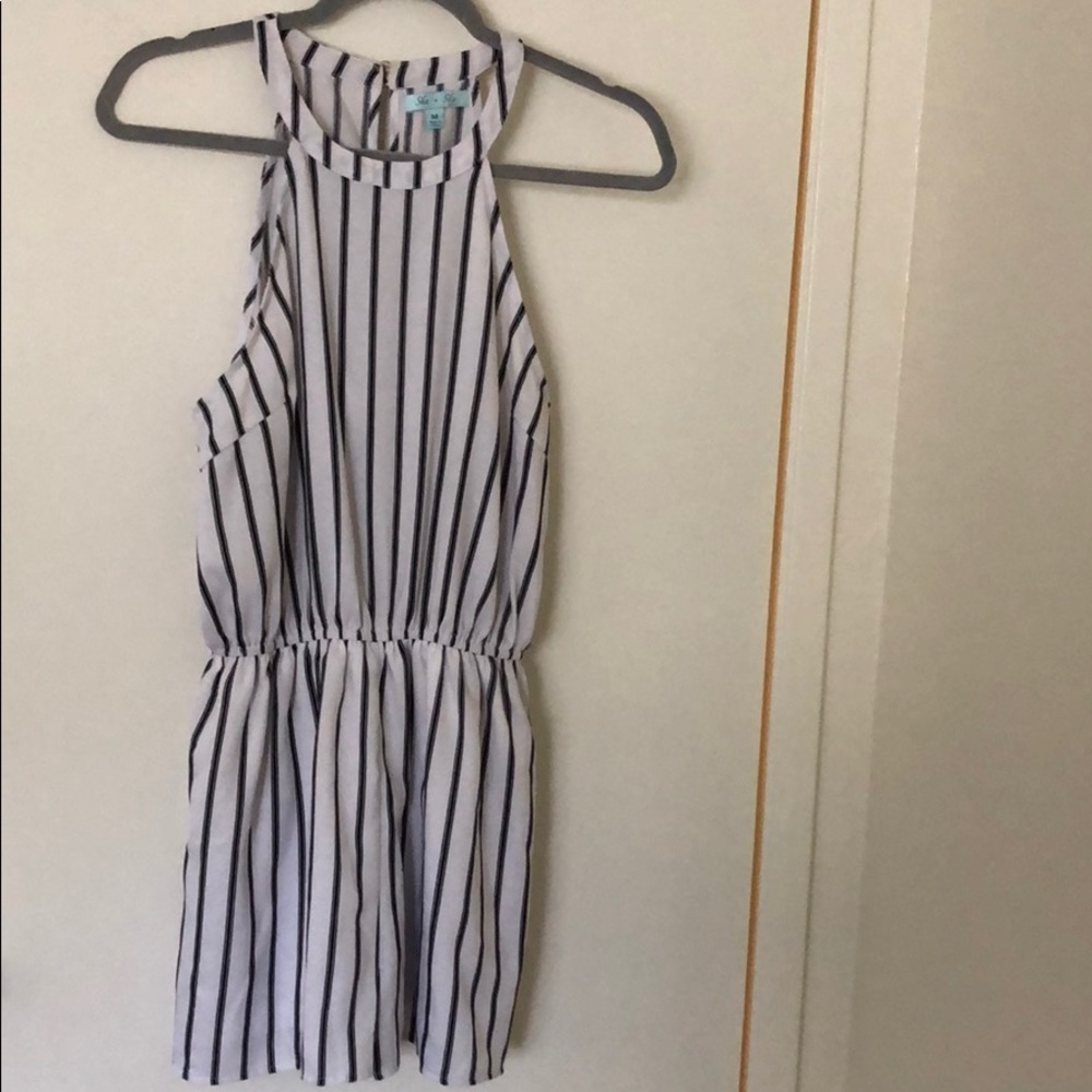 White & Black Romper. Size: M.